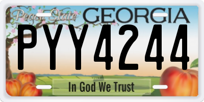 GA license plate PYY4244
