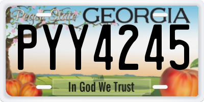 GA license plate PYY4245