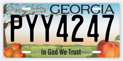 GA license plate PYY4247