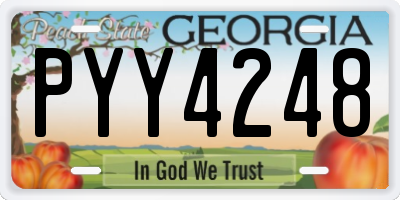 GA license plate PYY4248