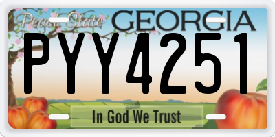GA license plate PYY4251