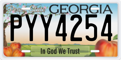 GA license plate PYY4254
