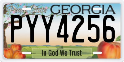 GA license plate PYY4256