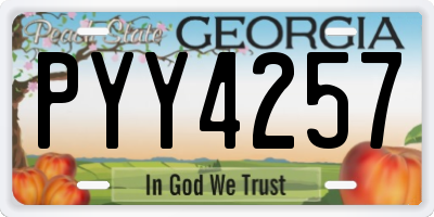GA license plate PYY4257