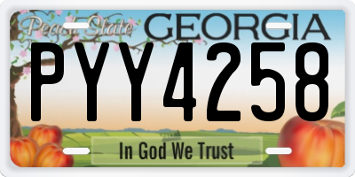 GA license plate PYY4258