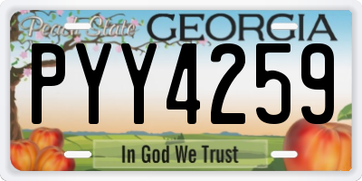 GA license plate PYY4259