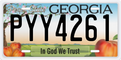 GA license plate PYY4261