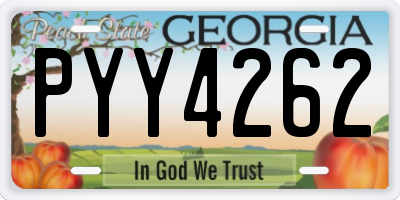GA license plate PYY4262