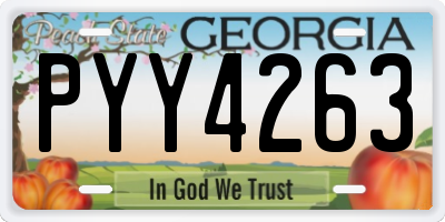GA license plate PYY4263