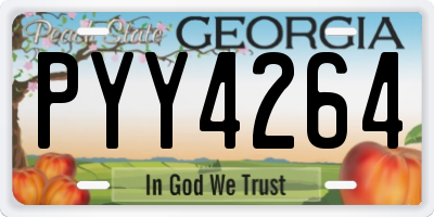 GA license plate PYY4264