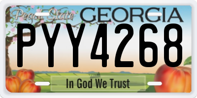 GA license plate PYY4268