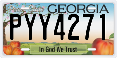 GA license plate PYY4271
