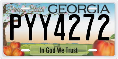 GA license plate PYY4272