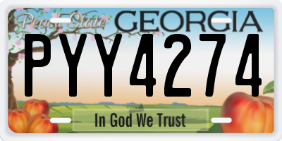GA license plate PYY4274