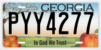 GA license plate PYY4277