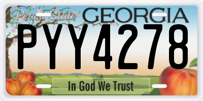 GA license plate PYY4278