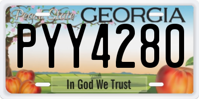 GA license plate PYY4280