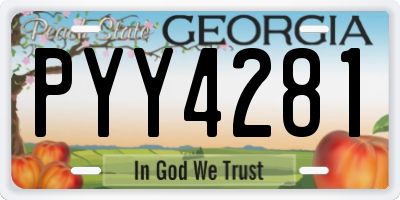 GA license plate PYY4281