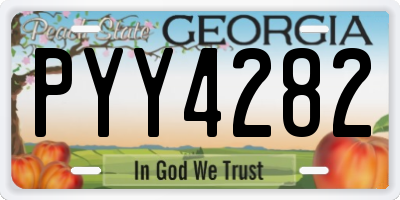 GA license plate PYY4282