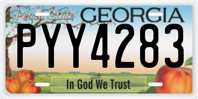 GA license plate PYY4283