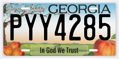 GA license plate PYY4285