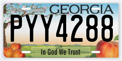 GA license plate PYY4288