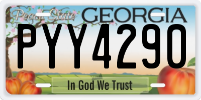 GA license plate PYY4290