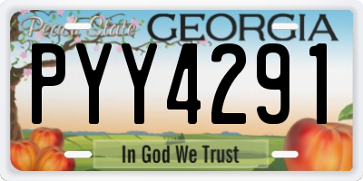 GA license plate PYY4291
