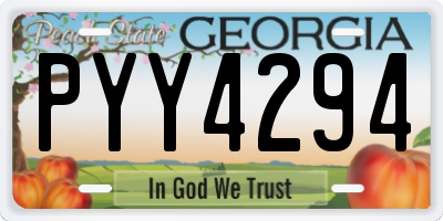 GA license plate PYY4294