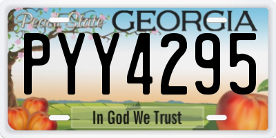 GA license plate PYY4295