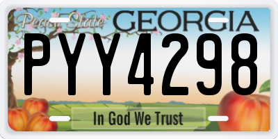 GA license plate PYY4298