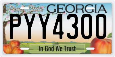 GA license plate PYY4300
