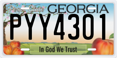 GA license plate PYY4301