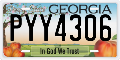 GA license plate PYY4306