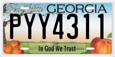 GA license plate PYY4311