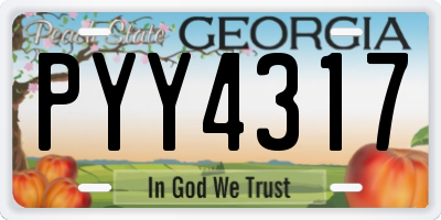 GA license plate PYY4317