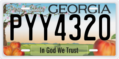 GA license plate PYY4320