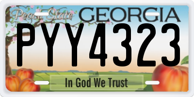 GA license plate PYY4323