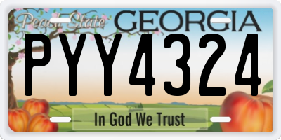 GA license plate PYY4324