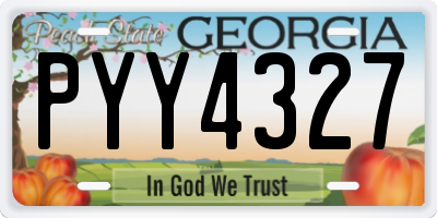 GA license plate PYY4327