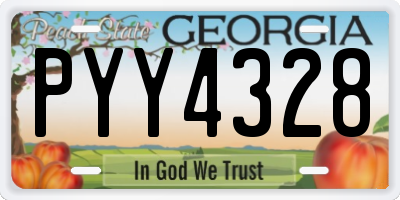 GA license plate PYY4328