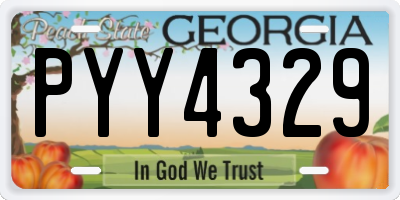 GA license plate PYY4329