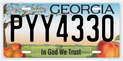 GA license plate PYY4330