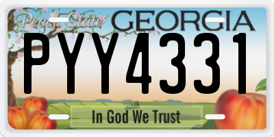 GA license plate PYY4331