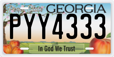 GA license plate PYY4333