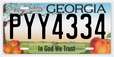 GA license plate PYY4334