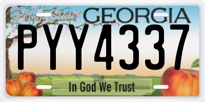 GA license plate PYY4337