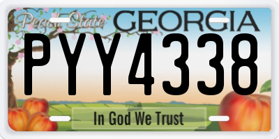 GA license plate PYY4338