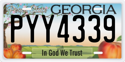 GA license plate PYY4339