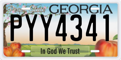 GA license plate PYY4341